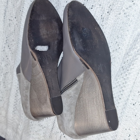 COCLICO MADE IN SPAIN LEATHER AND SUEDE ZIP WEDGE HEEL BOOTIES - Picture 6 of 10